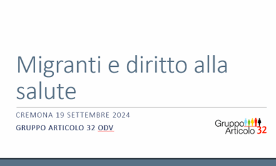 Migranti e Diritto alla Salute – Corso di formazione – Settembre 2024